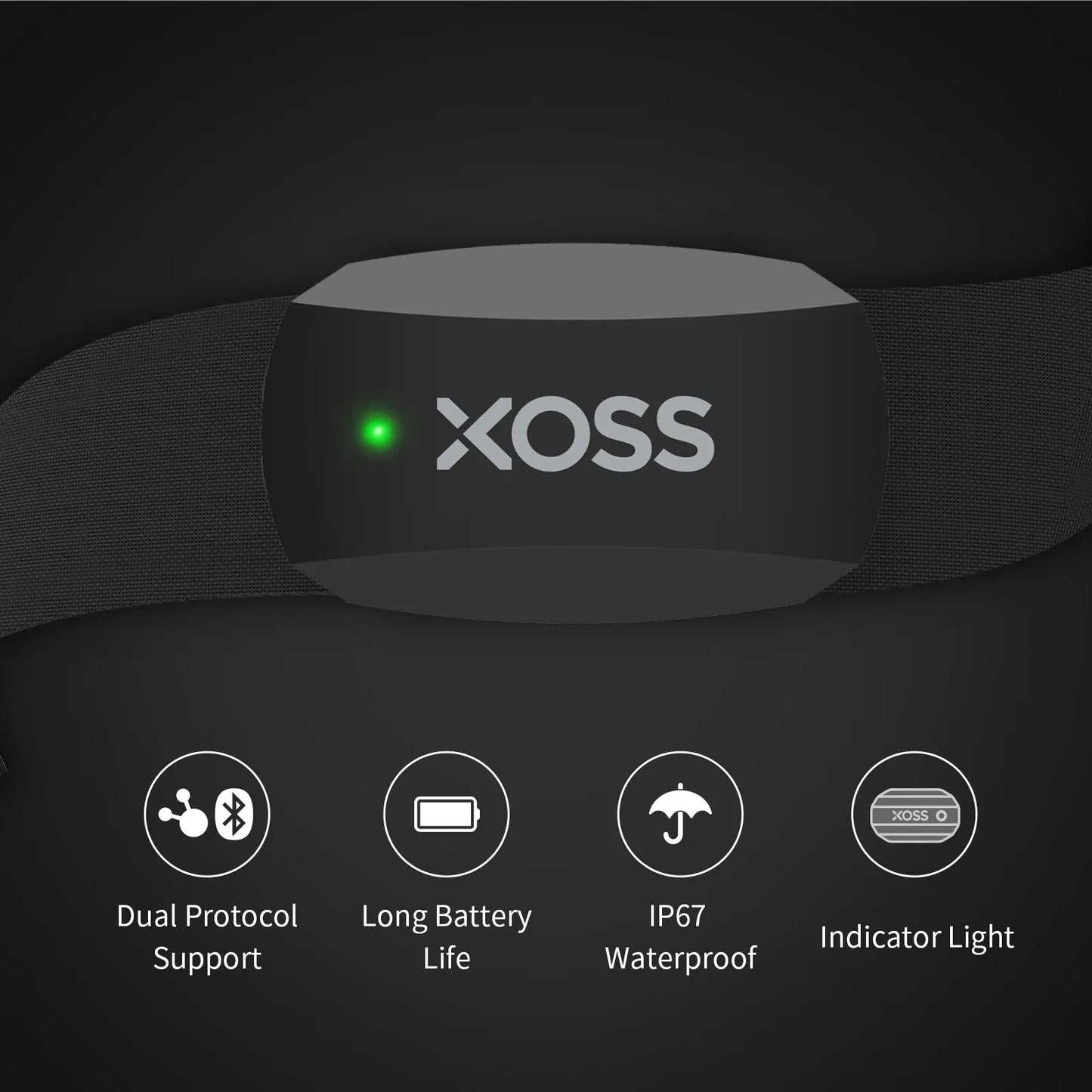 Bisiklet, Koşu, Yürüyüş için XOSS X2 Göğüs Kemeri Kalp Atış Hızı Monitörü, Bluetooth ANT+ Kablosuz Sağlık Fitness Akıllı Bisiklet Sensörü