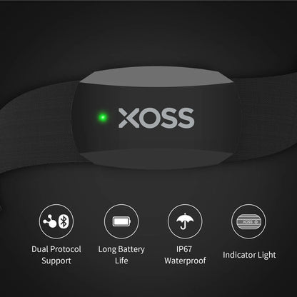 Bisiklet, Koşu, Yürüyüş için XOSS X2 Göğüs Kemeri Kalp Atış Hızı Monitörü, Bluetooth ANT+ Kablosuz Sağlık Fitness Akıllı Bisiklet Sensörü