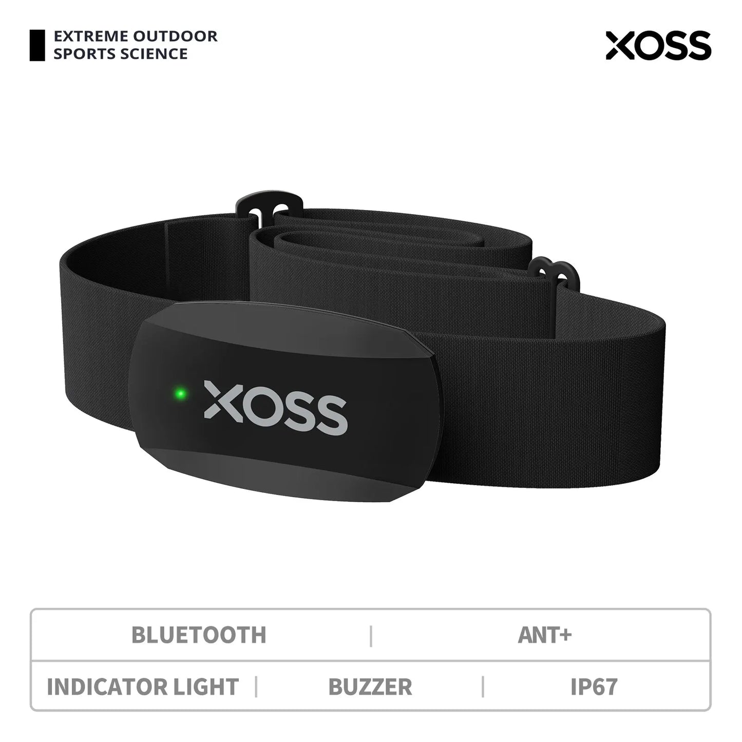Bisiklet, Koşu, Yürüyüş için XOSS X2 Göğüs Kemeri Kalp Atış Hızı Monitörü, Bluetooth ANT+ Kablosuz Sağlık Fitness Akıllı Bisiklet Sensörü