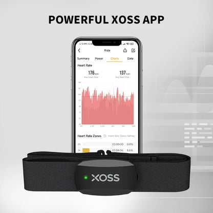 Bisiklet, Koşu, Yürüyüş için XOSS X2 Göğüs Kemeri Kalp Atış Hızı Monitörü, Bluetooth ANT+ Kablosuz Sağlık Fitness Akıllı Bisiklet Sensörü